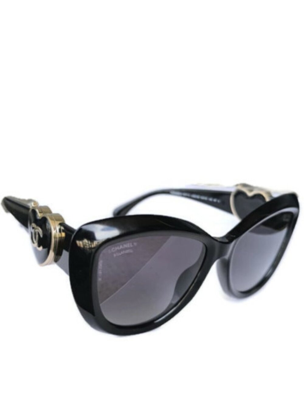 CHANEL Butterfly Sunglasses With Side Opening Heart Mirrors In Case